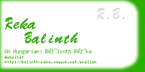 reka balinth business card